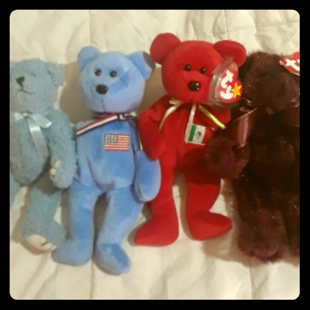 4 TY beanie babies